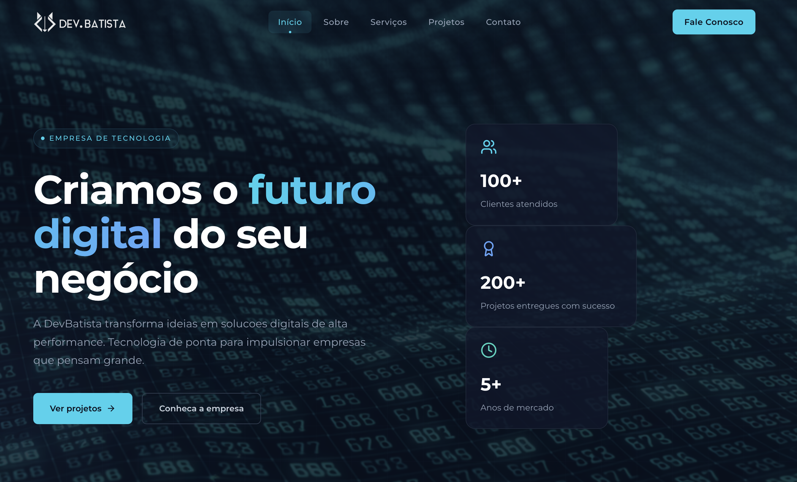 Preview do projeto DevBatista