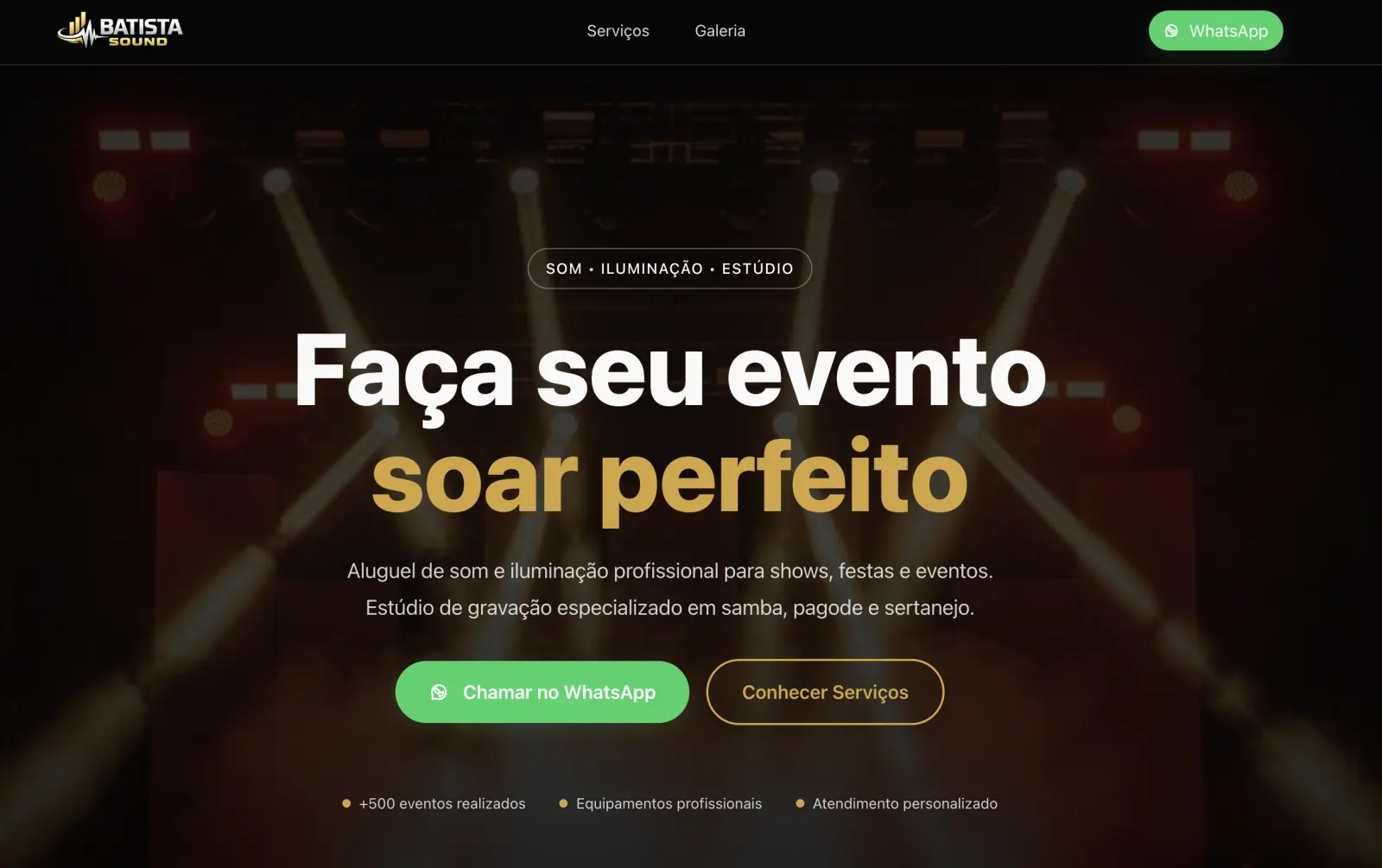 Site institucional da Batista Sound